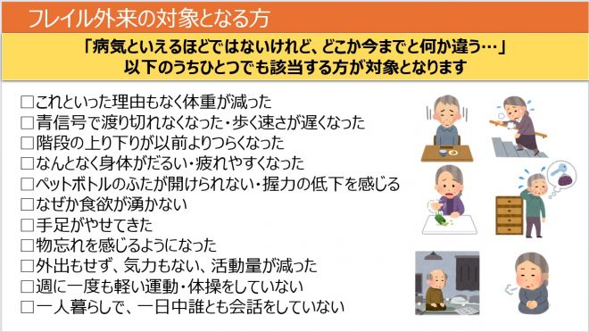 フレイル外来の対象となる方