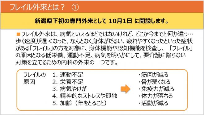 フレイル外来とは？その1
