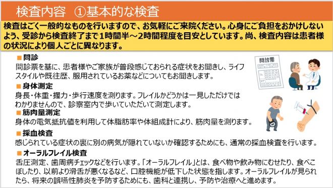 フレイル外来　検査内容その1